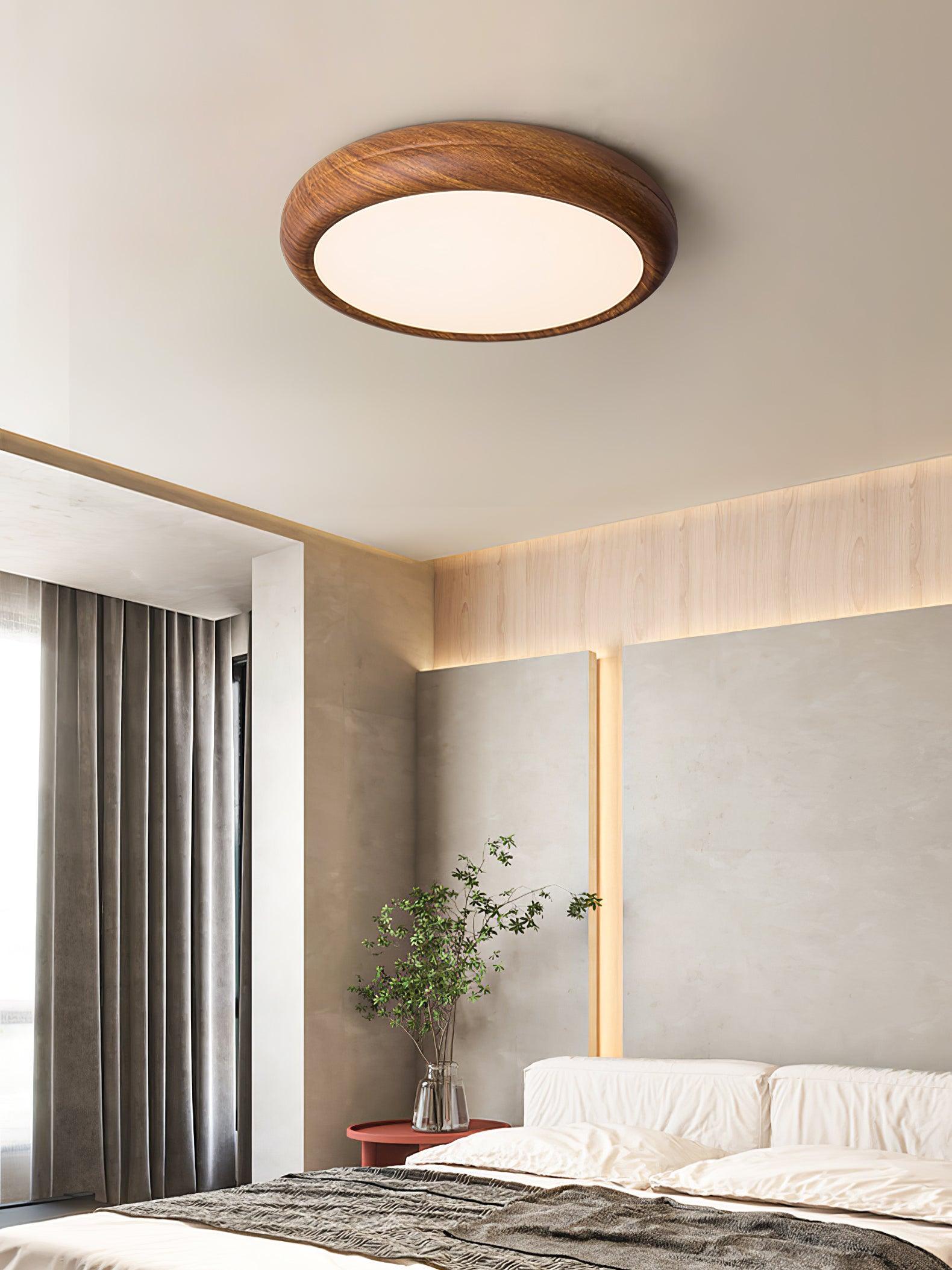 Orbis Wood Wood Grain Round Ceiling Light - Neutral Decor