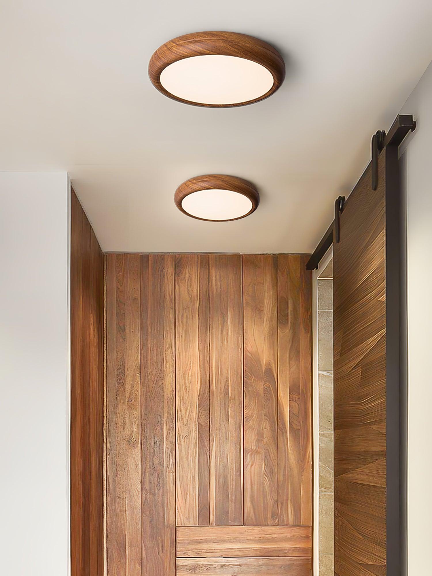 Orbis Wood Wood Grain Round Ceiling Light - Neutral Decor