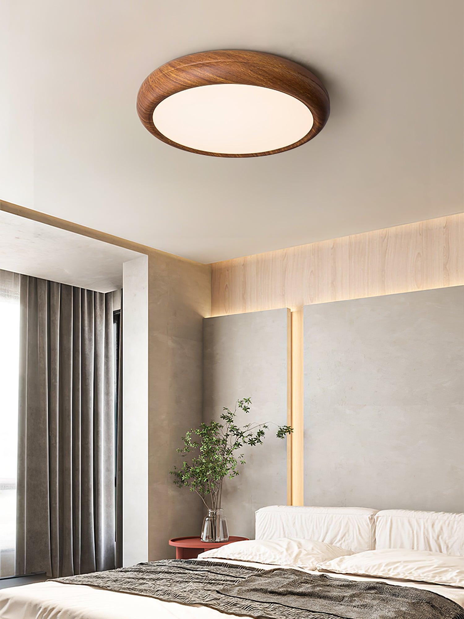 Orbis Wood Wood Grain Round Ceiling Light - Neutral Decor
