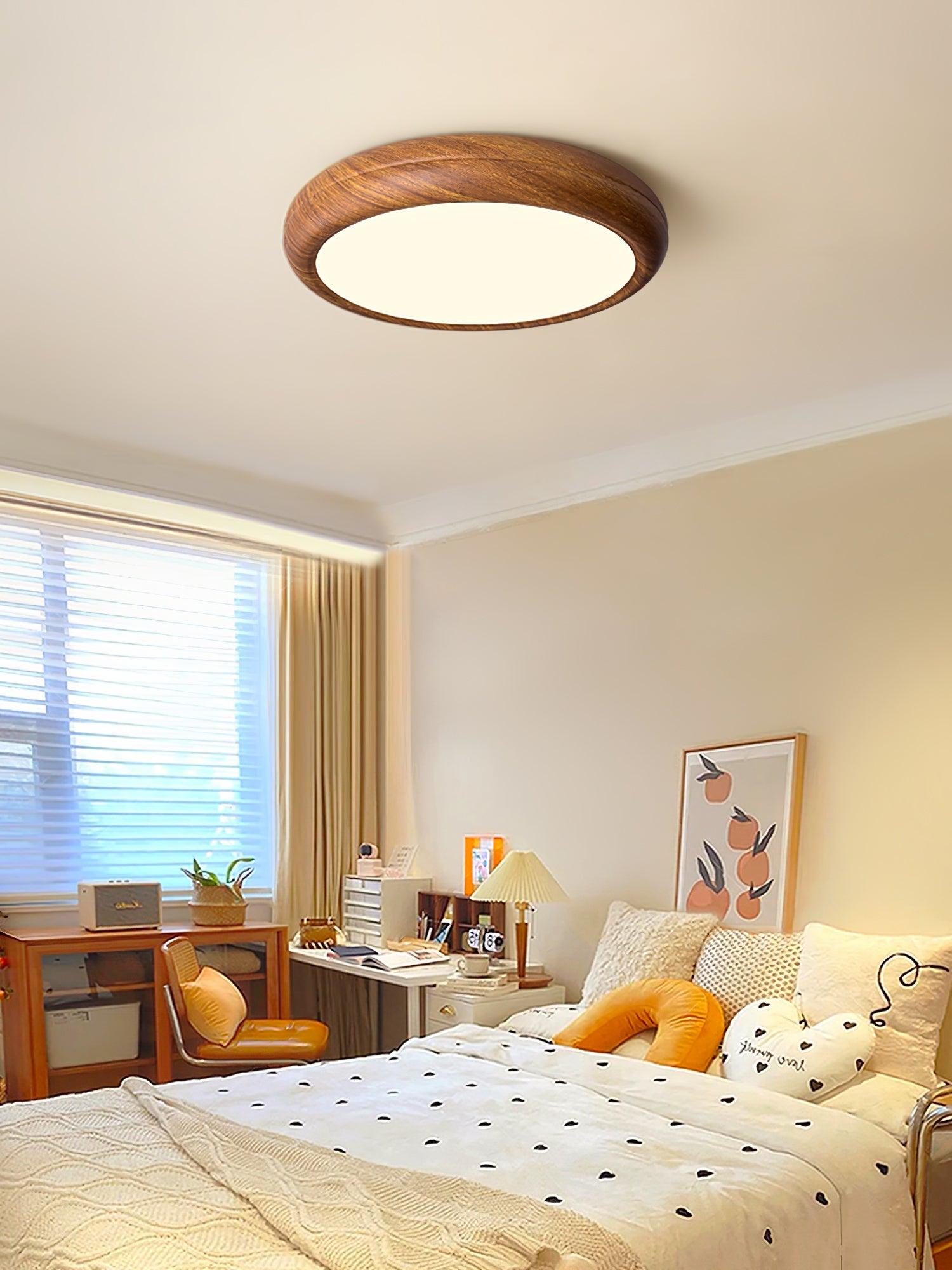 Orbis Wood Wood Grain Round Ceiling Light - Neutral Decor