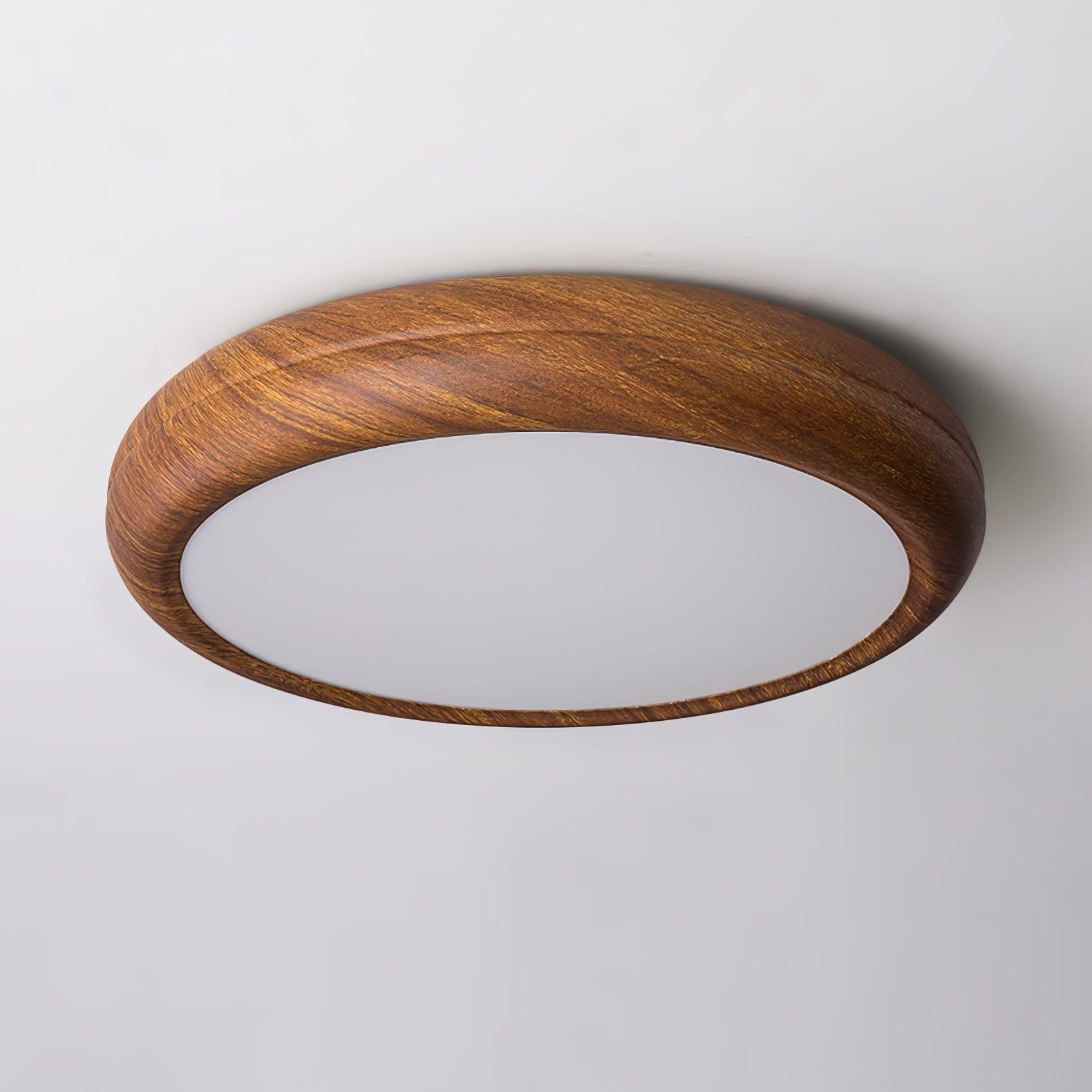 Orbis Wood Wood Grain Round Ceiling Light - Neutral Decor