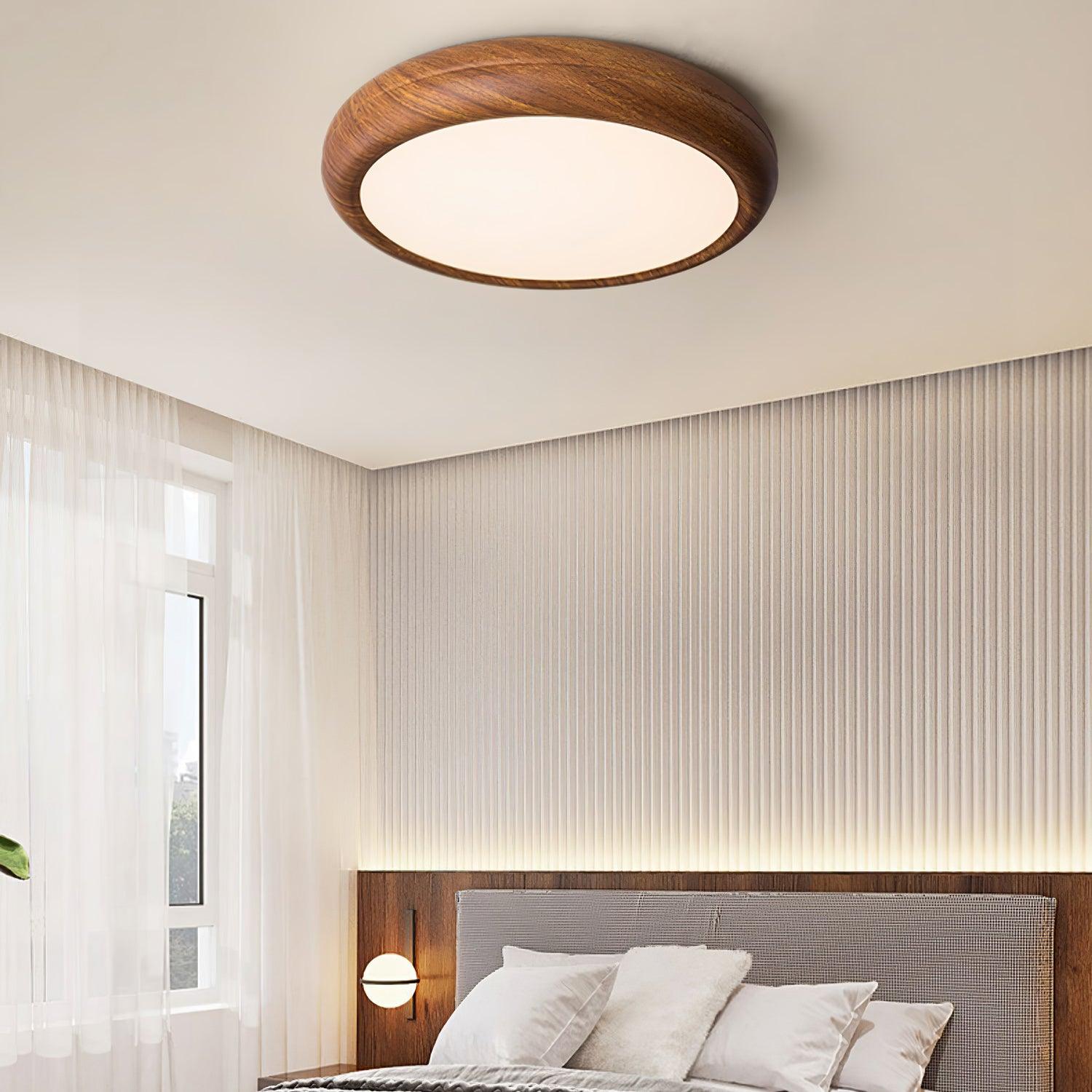 Orbis Wood Wood Grain Round Ceiling Light - Neutral Decor