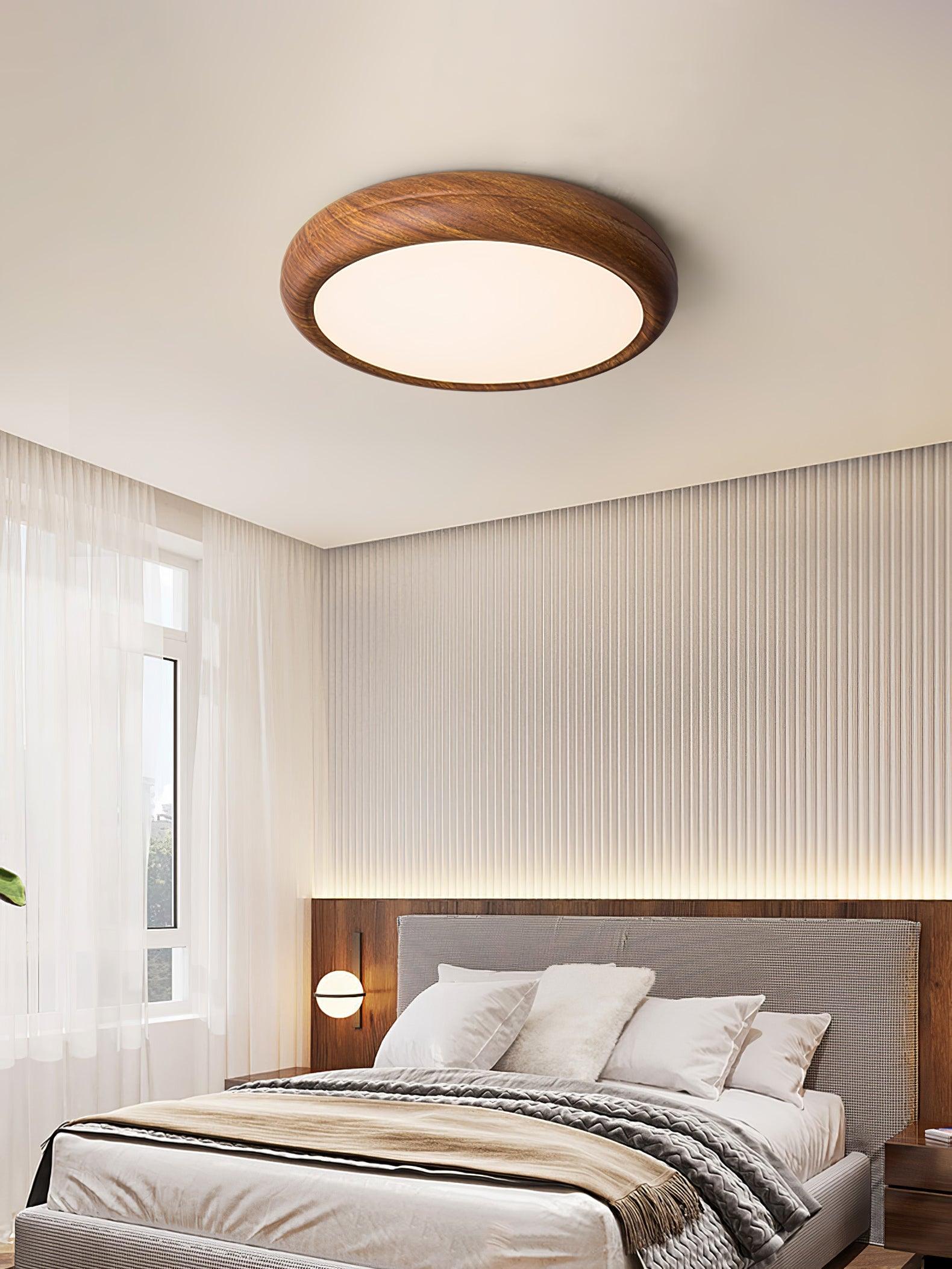 Orbis Wood Wood Grain Round Ceiling Light - Neutral Decor