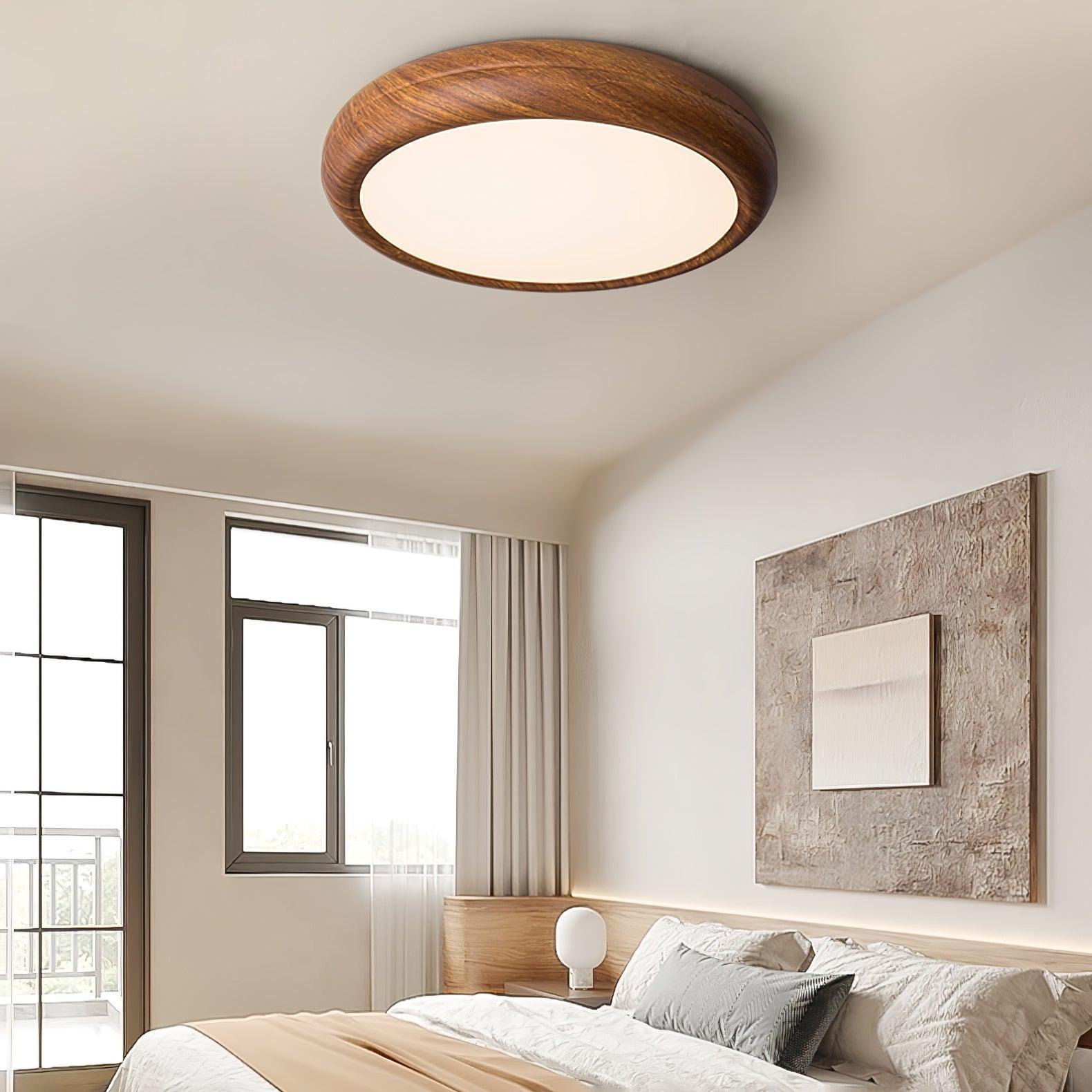 Orbis Wood Wood Grain Round Ceiling Light - Neutral Decor