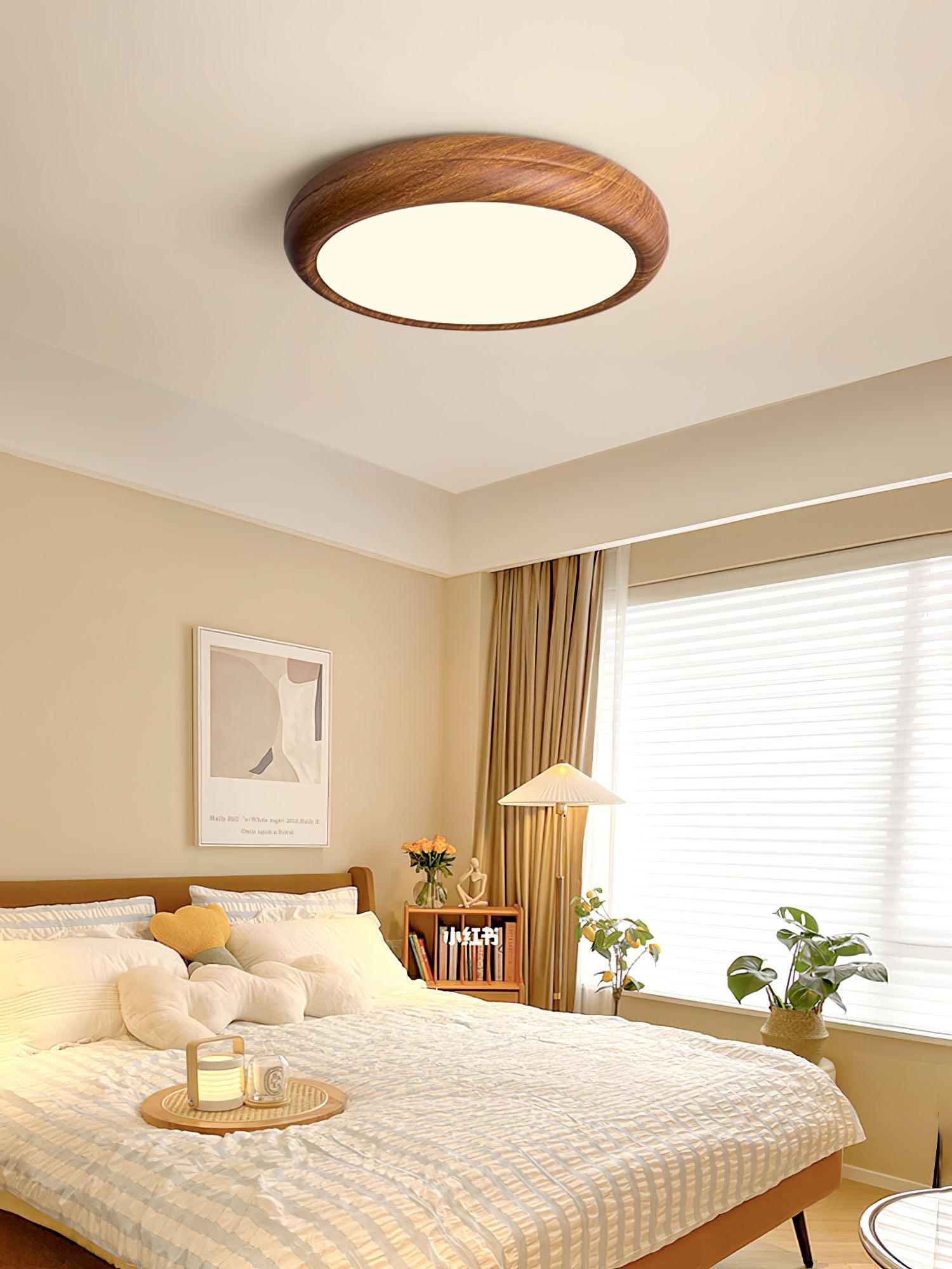 Orbis Wood Wood Grain Round Ceiling Light - Neutral Decor