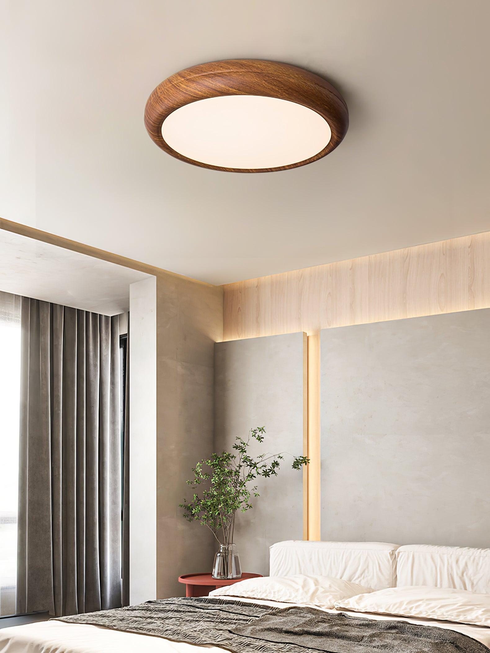 Orbis Wood Wood Grain Round Ceiling Light - Neutral Decor