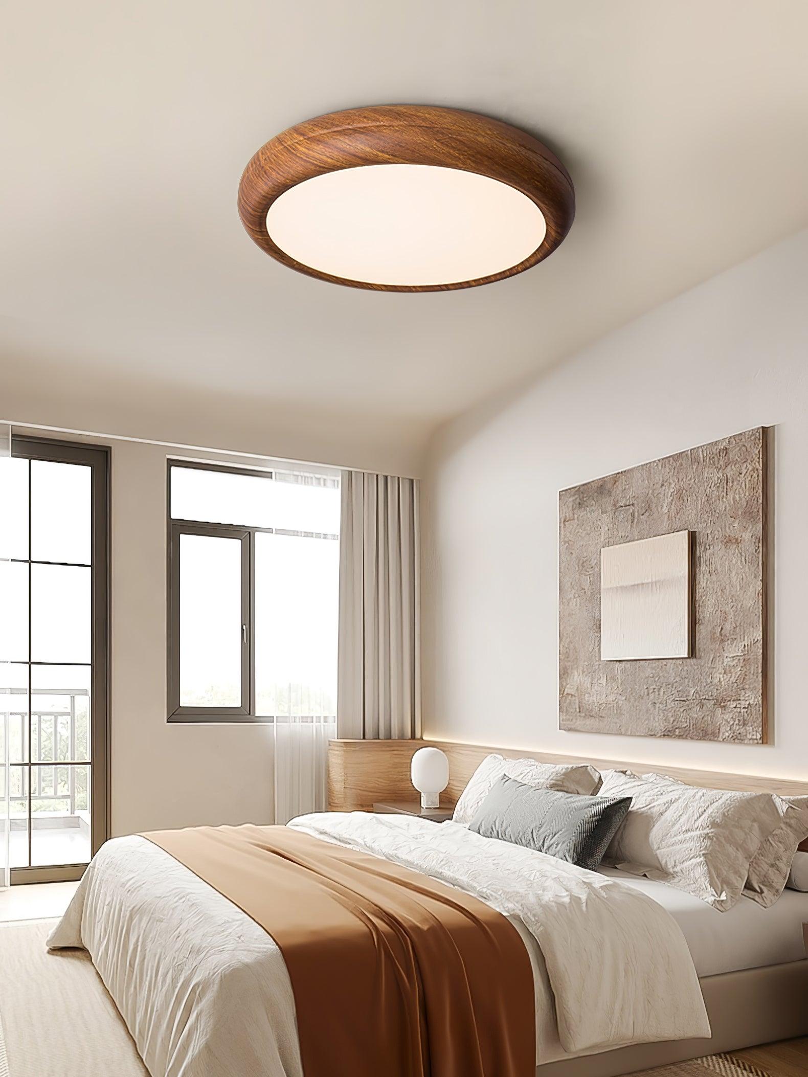 Orbis Wood Wood Grain Round Ceiling Light - Neutral Decor