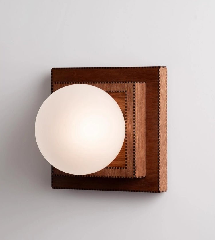 Luna Wood Layered Globe Wall Lamp