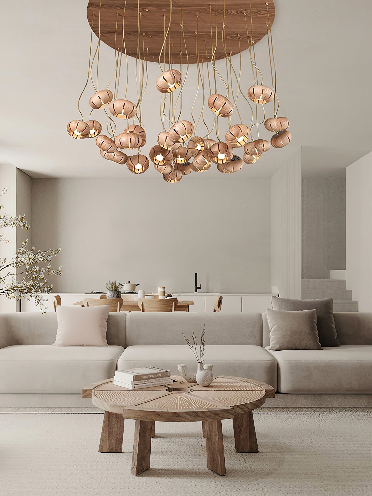 Zasorir Sculptural Marble Cluster Pendant Light