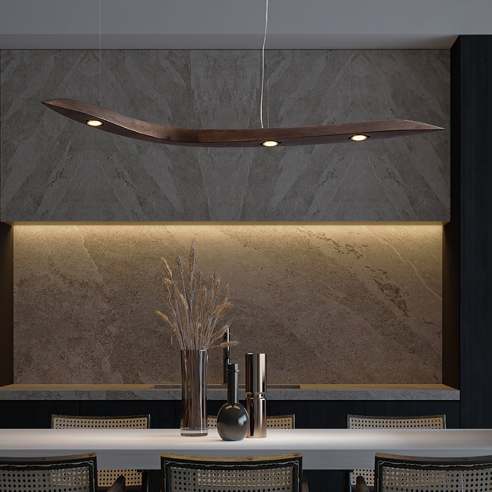 Queral Flow Minimalist Wood Pendant Lamp