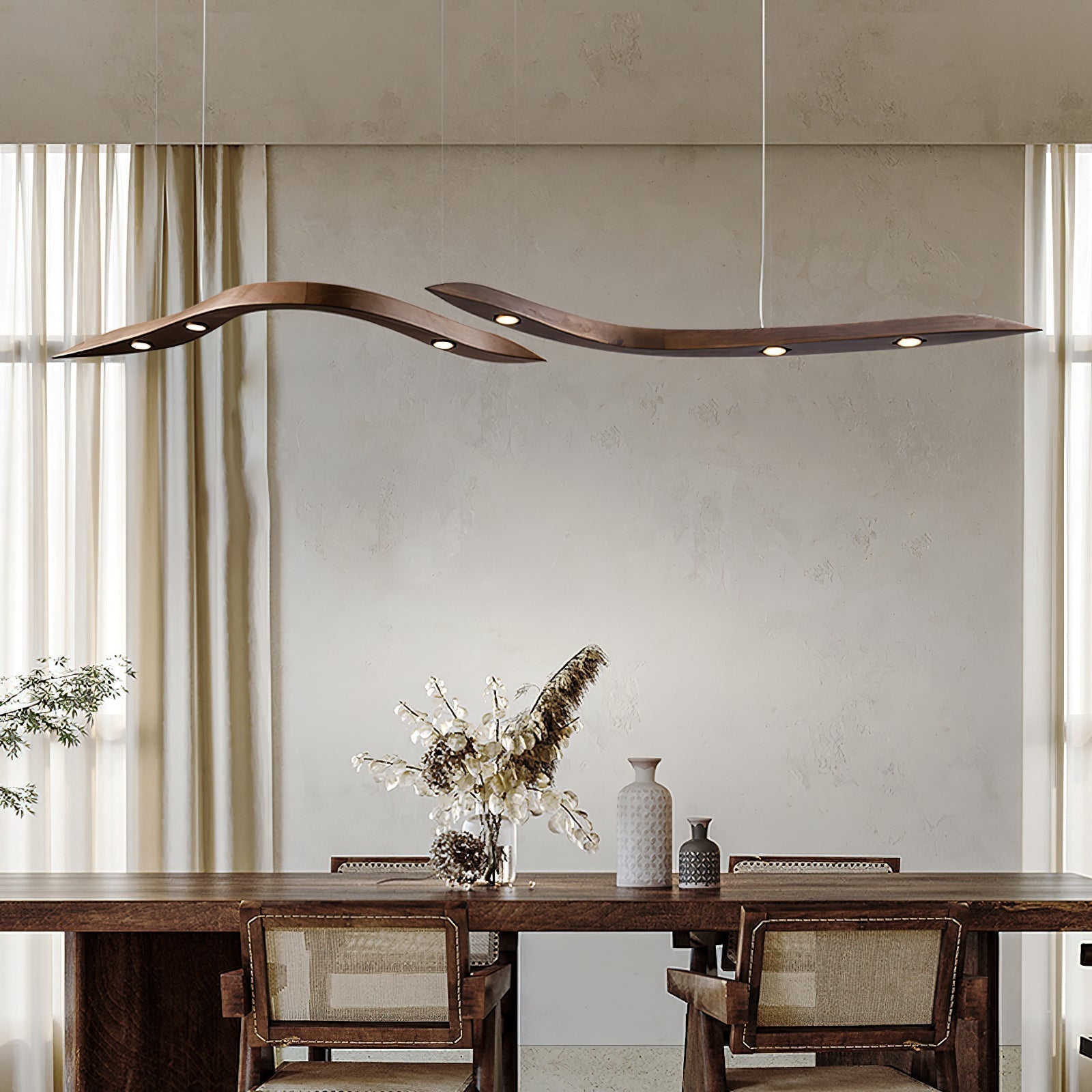 Queral Flow Minimalist Wood Pendant Lamp