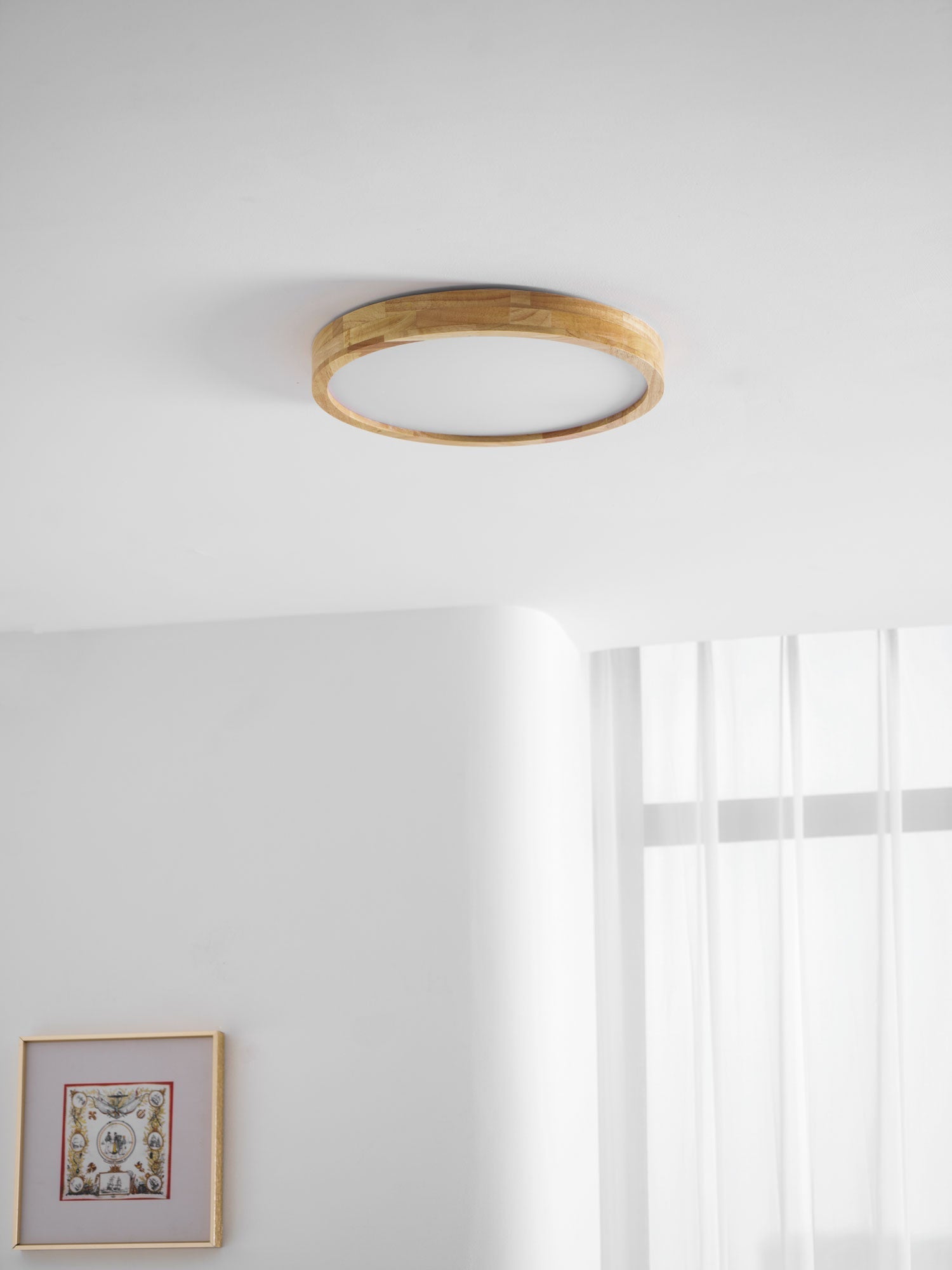 Edenford Wooden Geometric Flush Mount Ceiling Light