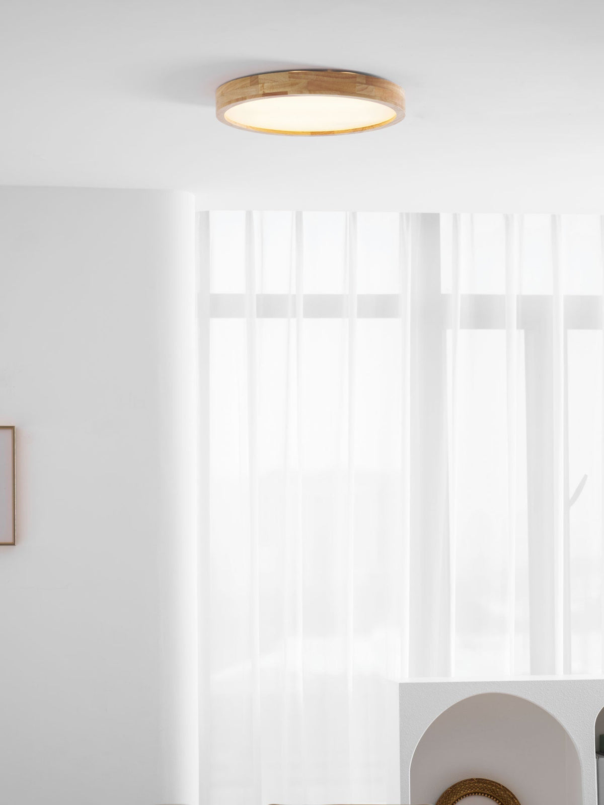 Edenford Wooden Geometric Flush Mount Ceiling Light