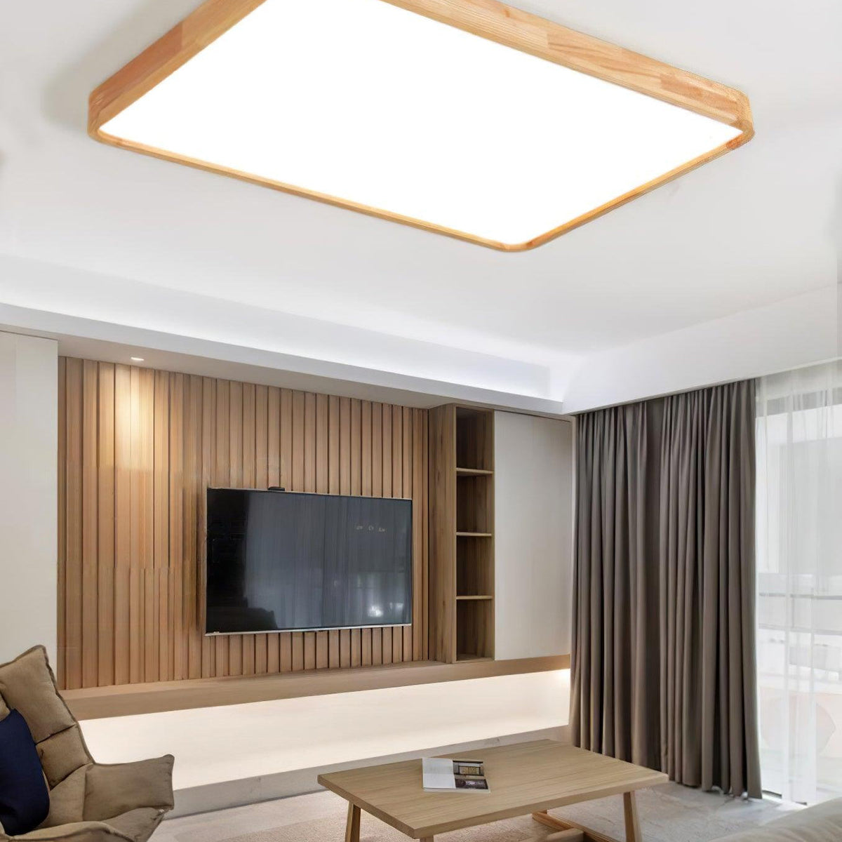 Damian Ceiling Light Wooden Geometric LED