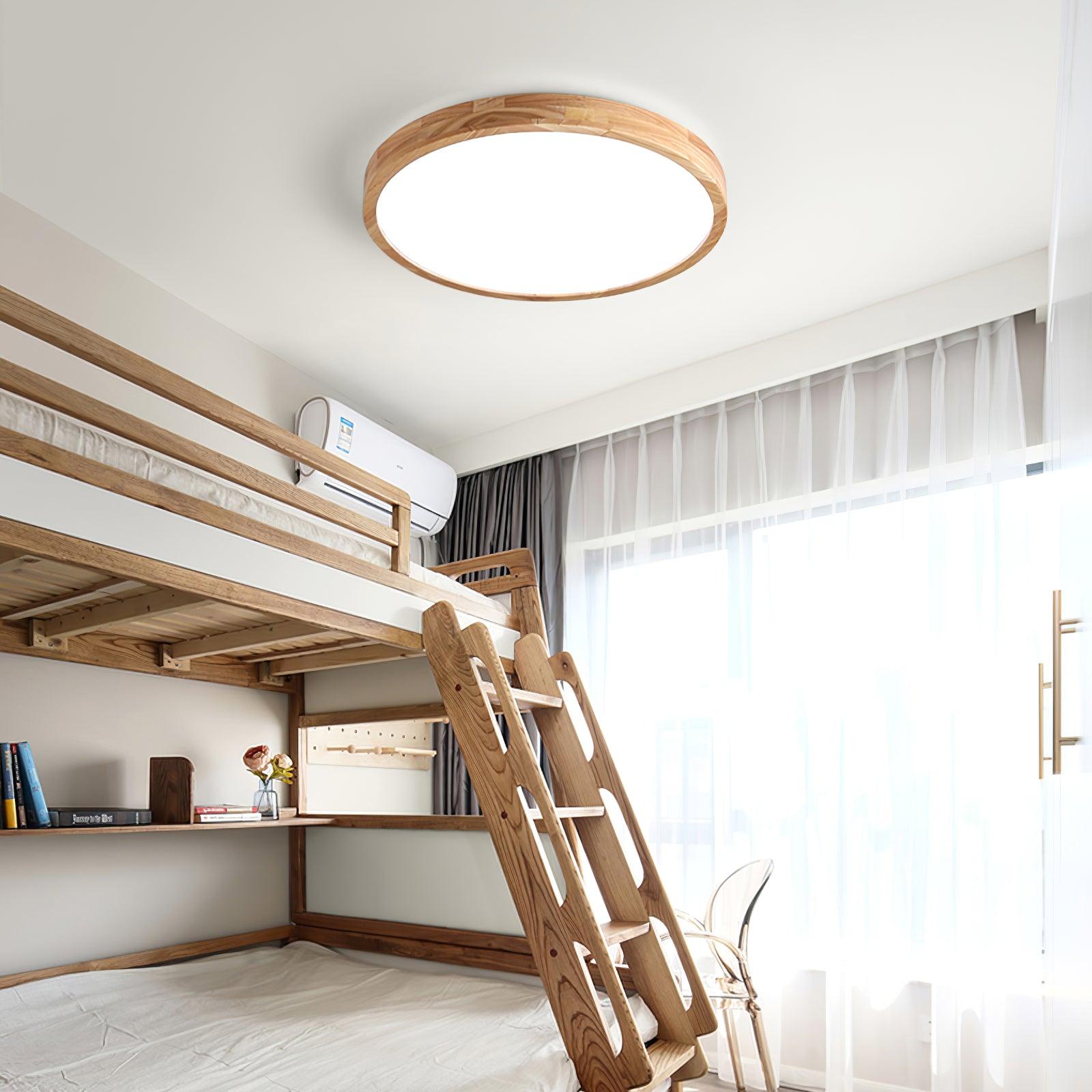 Edenford Wooden Geometric Flush Mount Ceiling Light