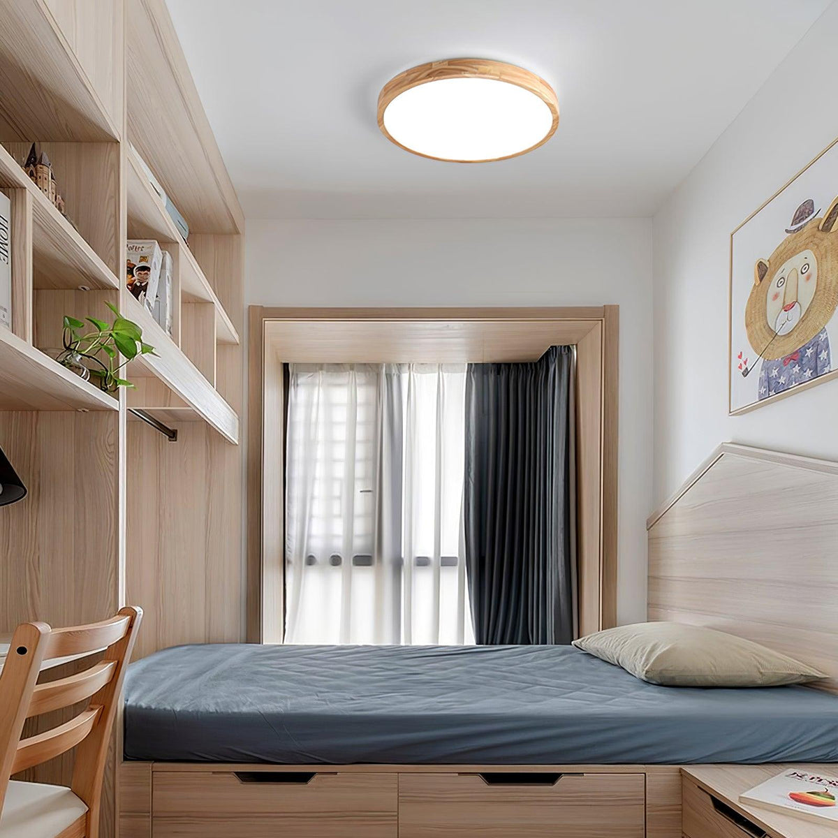 Damian Ceiling Light Wooden Geometric LED
