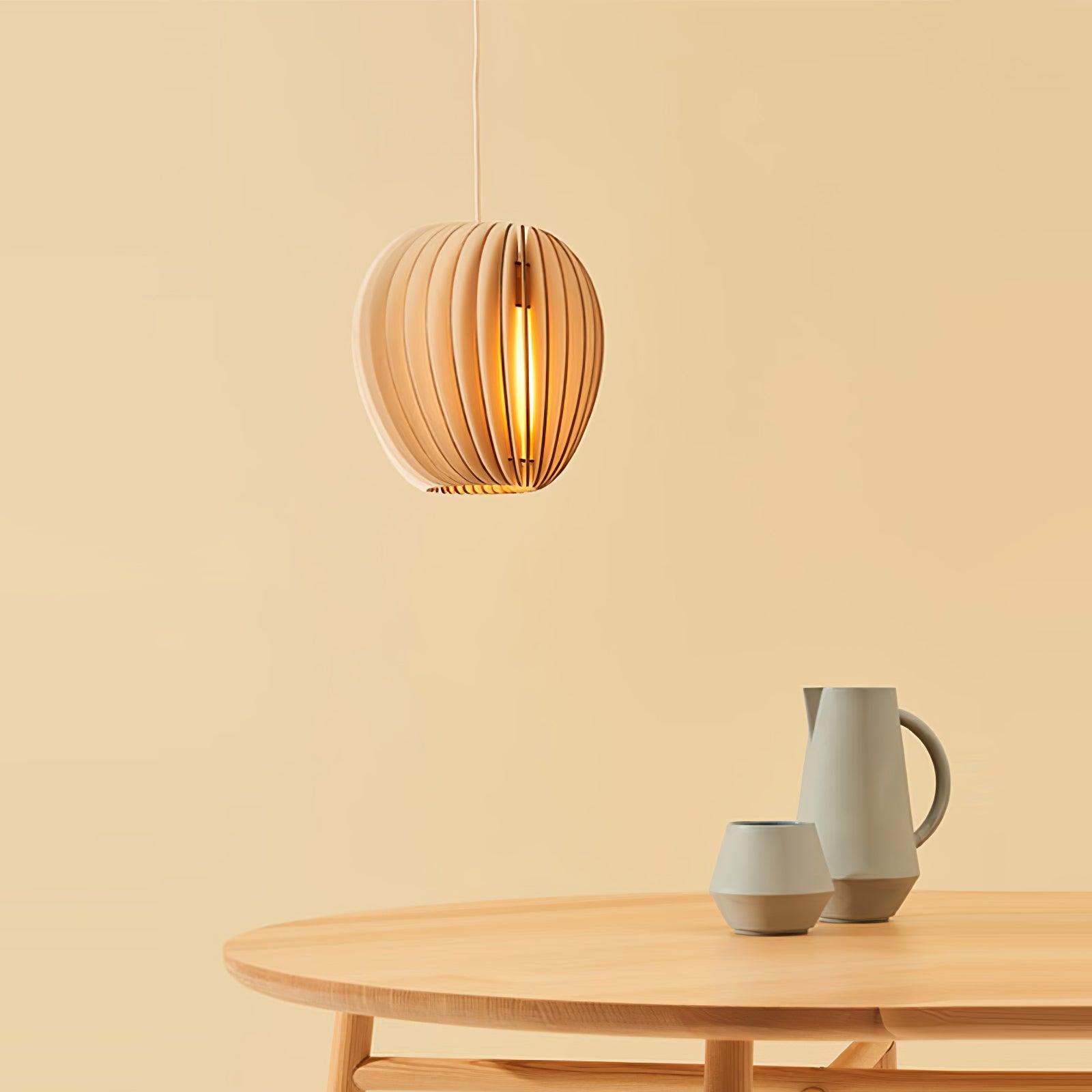 Jior Elegance Unique Orb Wooden Pendant Lamp