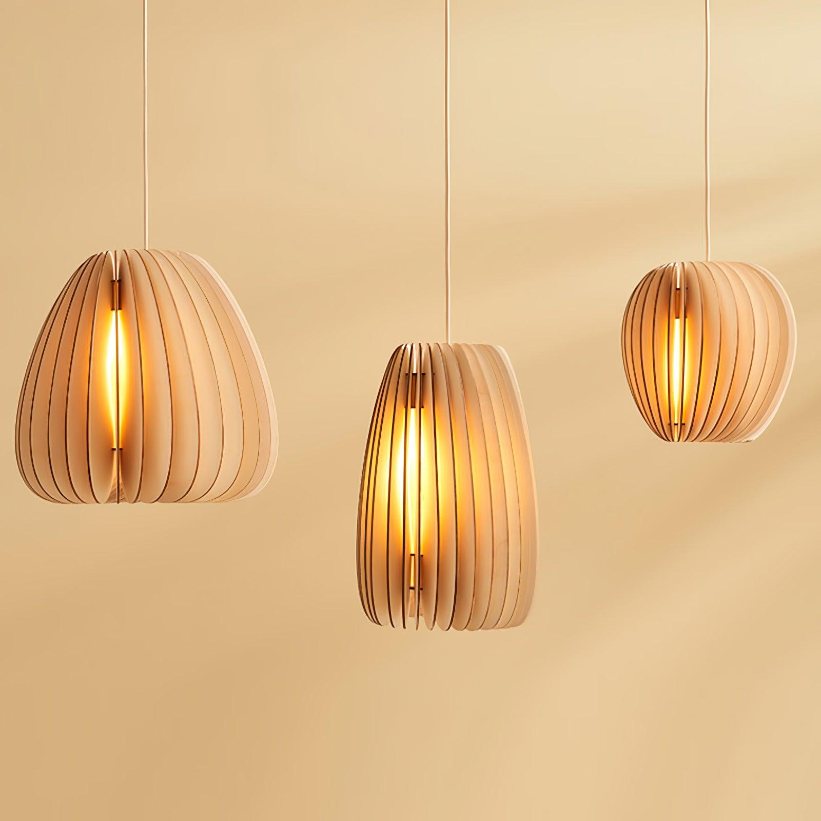 Jior Elegance Unique Orb Wooden Pendant Lamp