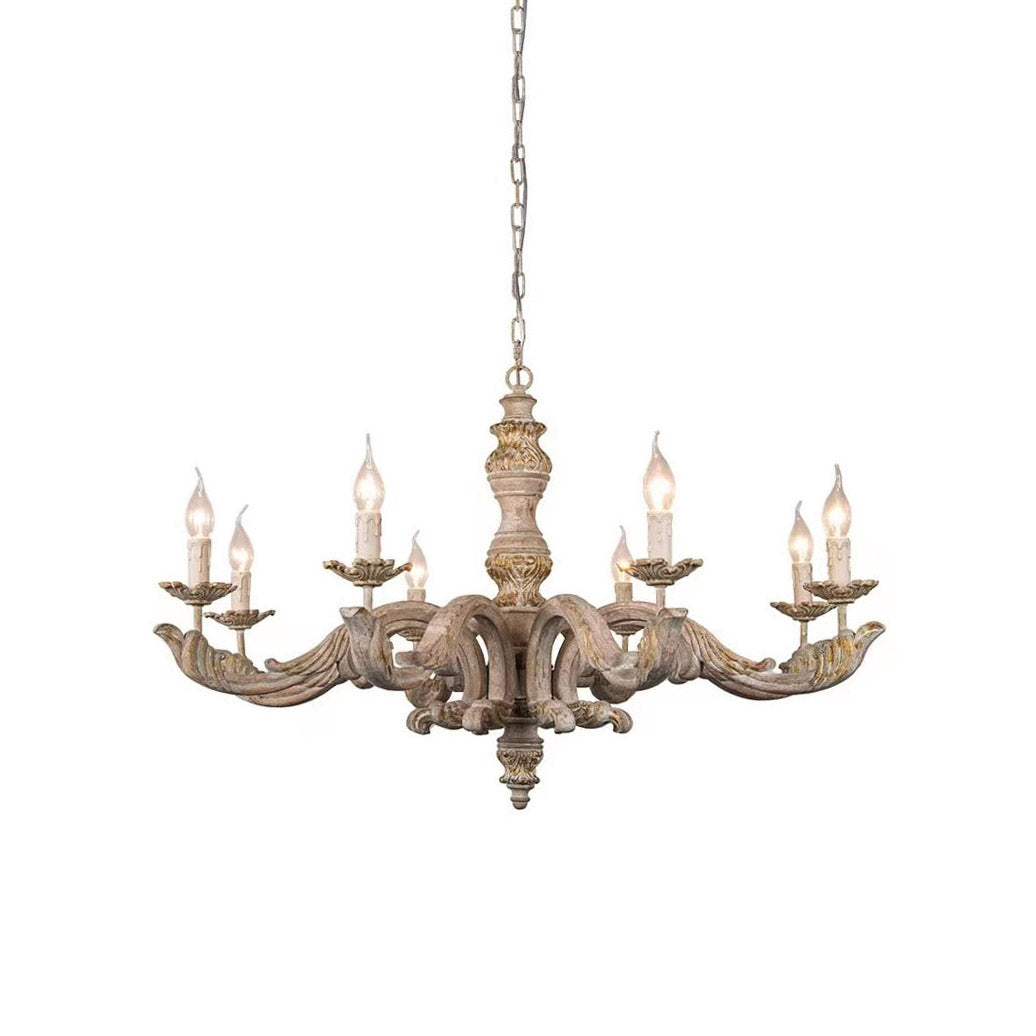 Vovynan Luxury Roman Column Wooden Chandelier - Neutral Decor
