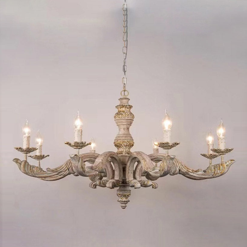 Vovynan Luxury Roman Column Wooden Chandelier - Neutral Decor