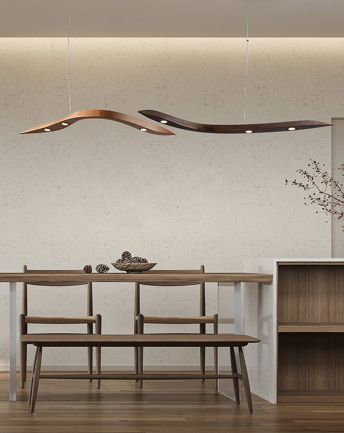Queral Flow Minimalist Wood Pendant Lamp
