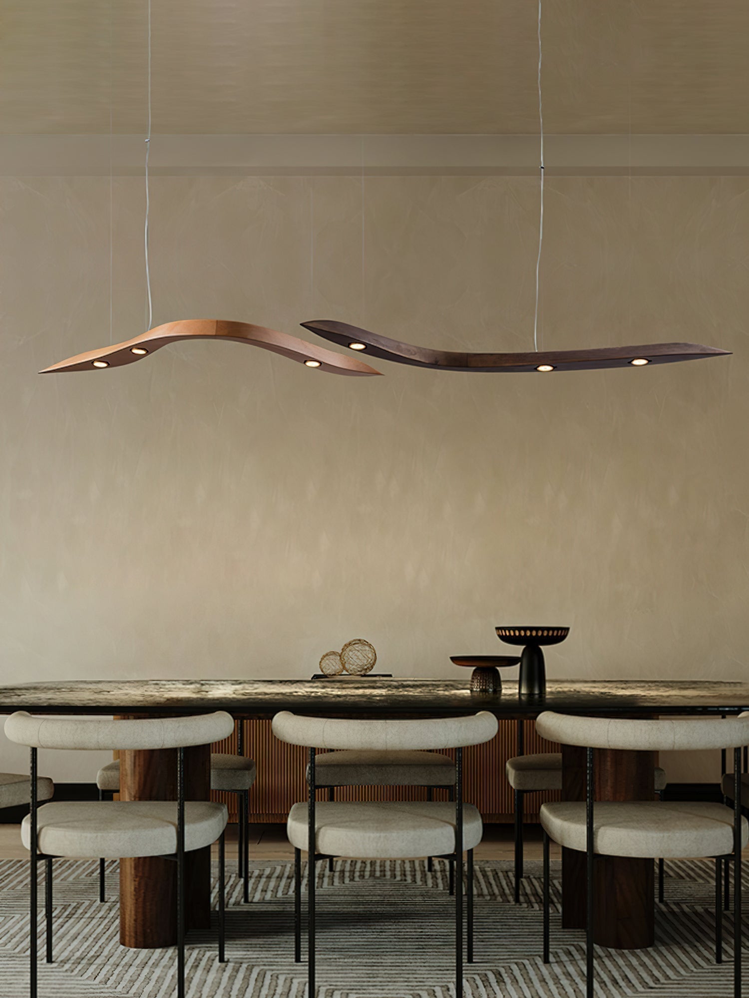 Queral Flow Minimalist Wood Pendant Lamp