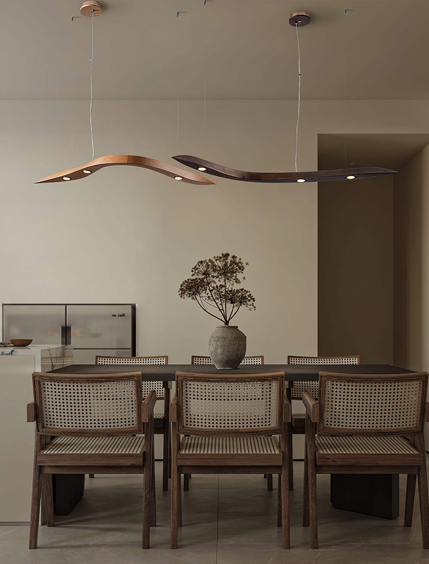 Queral Flow Minimalist Wood Pendant Lamp