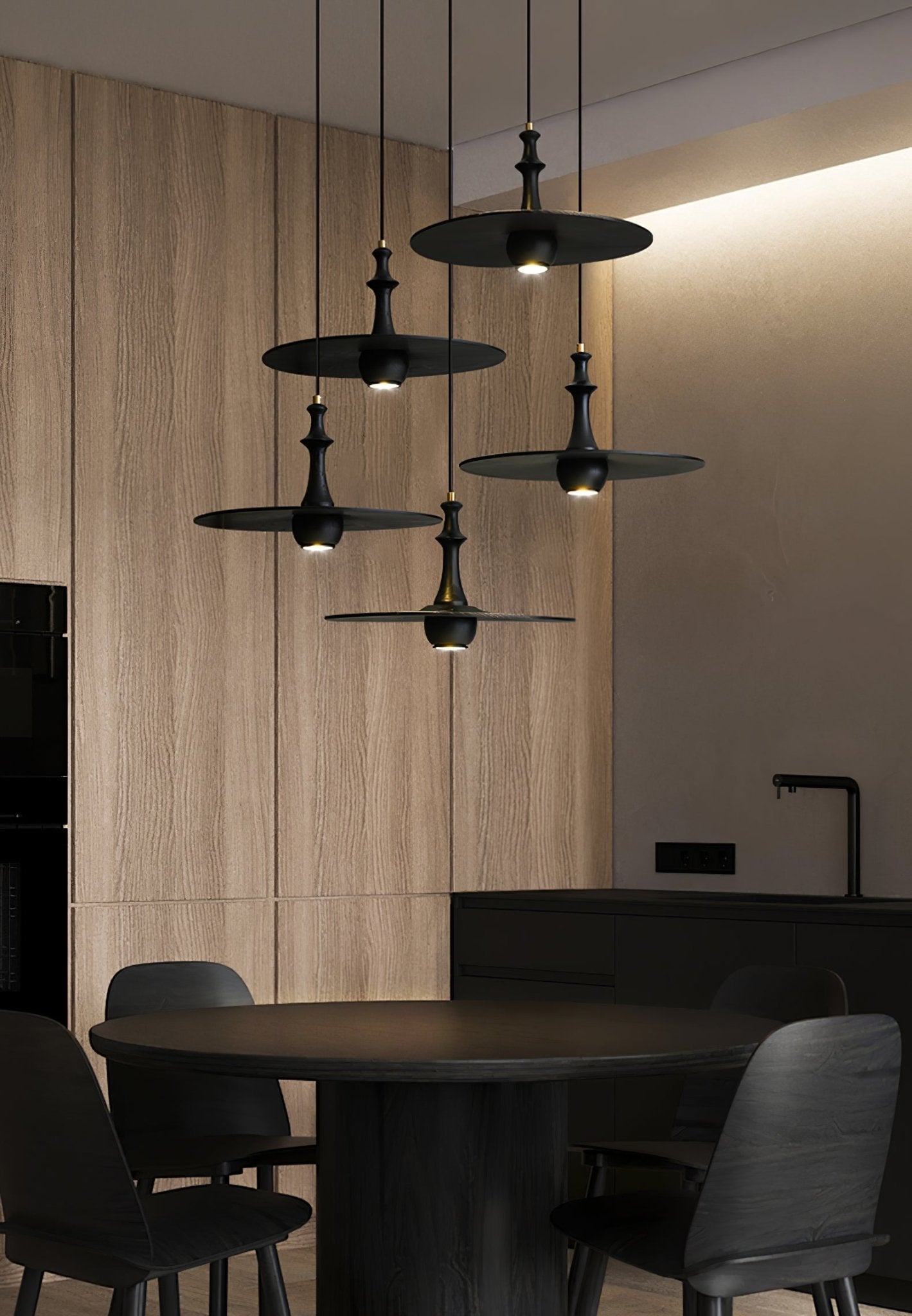 Spindle Wooden Spin Pendant Light