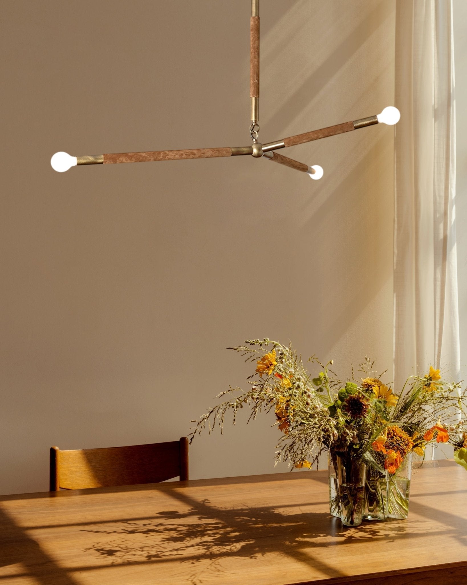 Solireon Modern Brass Wrapped Linear Chandelier