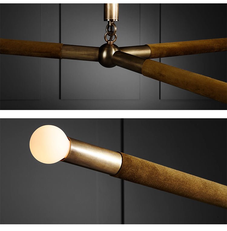 Solireon Modern Brass Wrapped Linear Chandelier