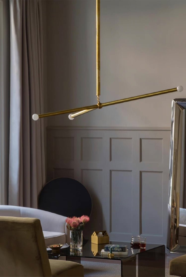 Solireon Modern Brass Wrapped Linear Chandelier