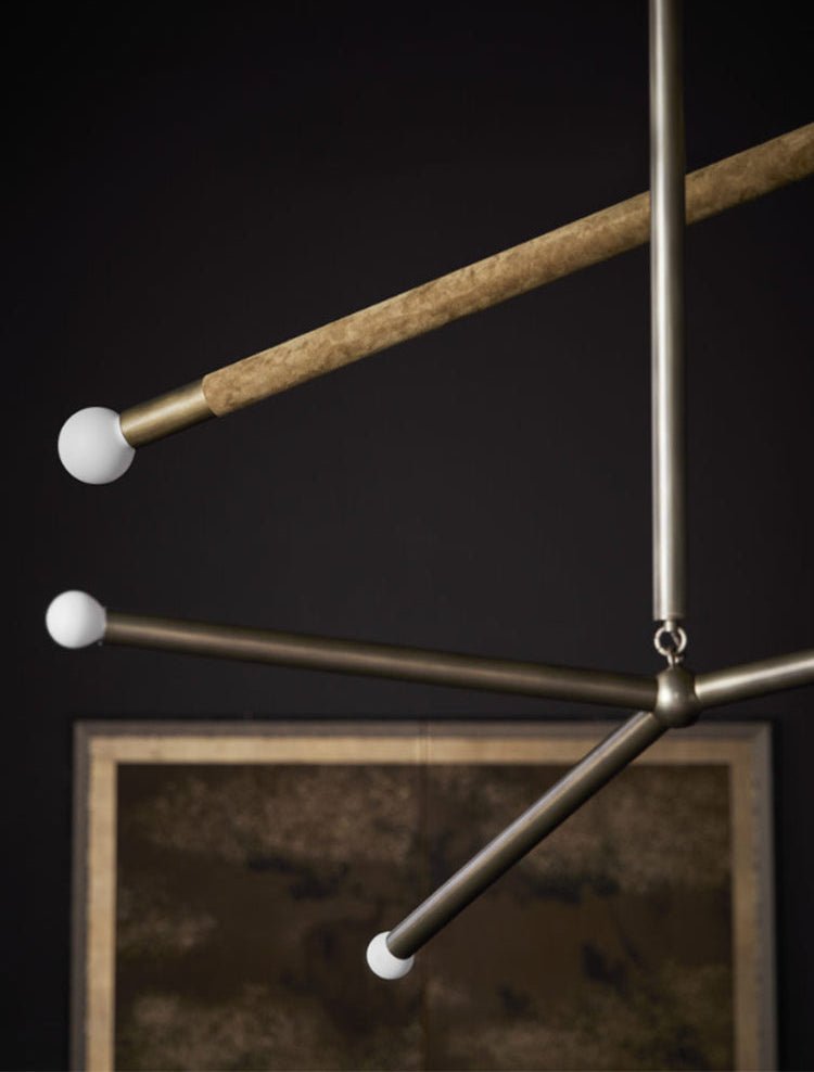 Solireon Modern Brass Wrapped Linear Chandelier