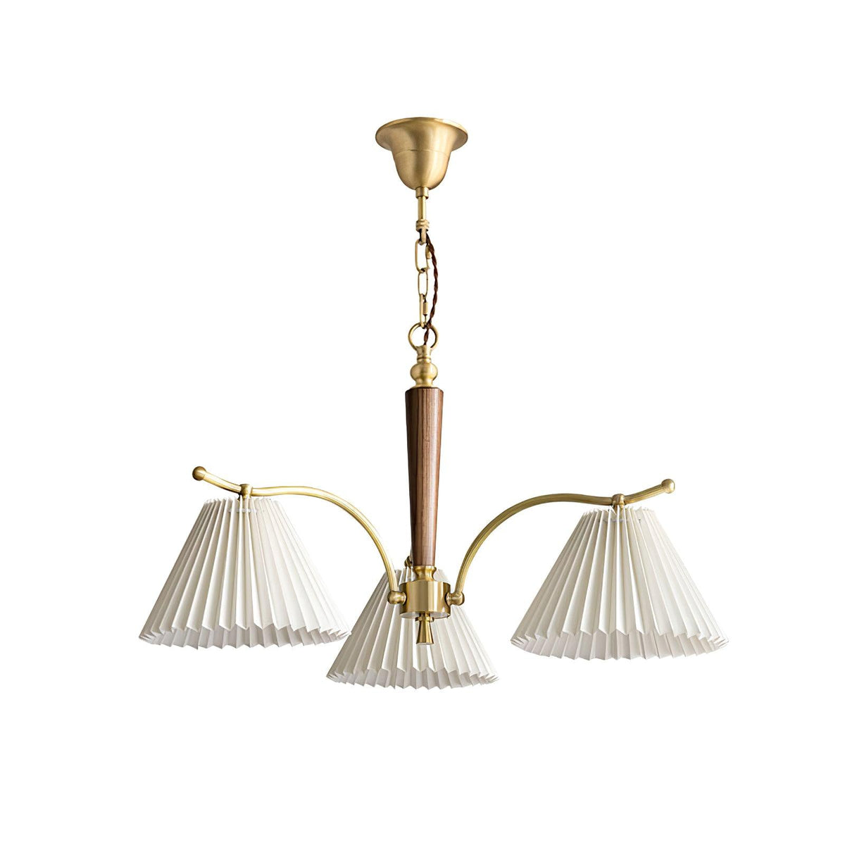 Oriinaria Chandelier Brass Pleated Shade Classic