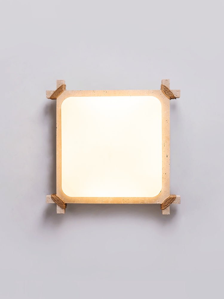 Arlo Square Yellow Travertine Ceiling Lamp