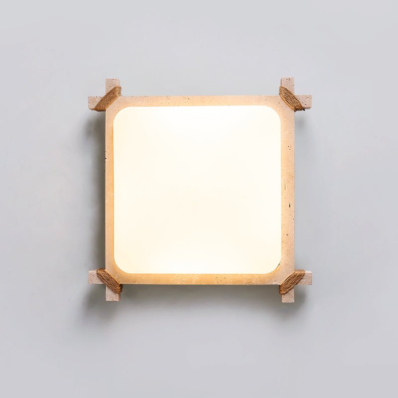 Arlo Square Yellow Travertine Ceiling Lamp