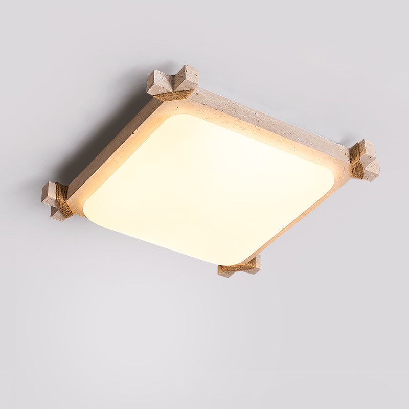 Arlo Square Yellow Travertine Ceiling Lamp