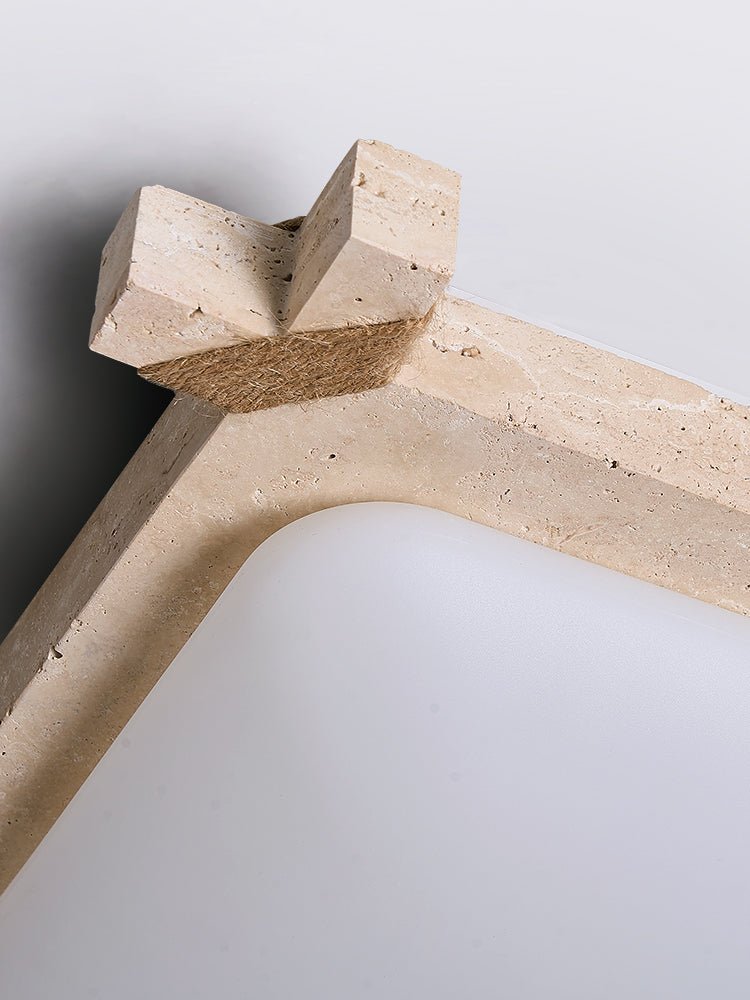 Arlo Square Yellow Travertine Ceiling Lamp