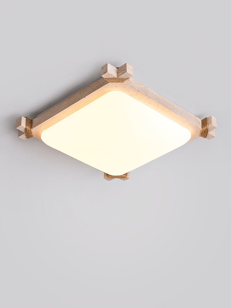Arlo Square Yellow Travertine Ceiling Lamp