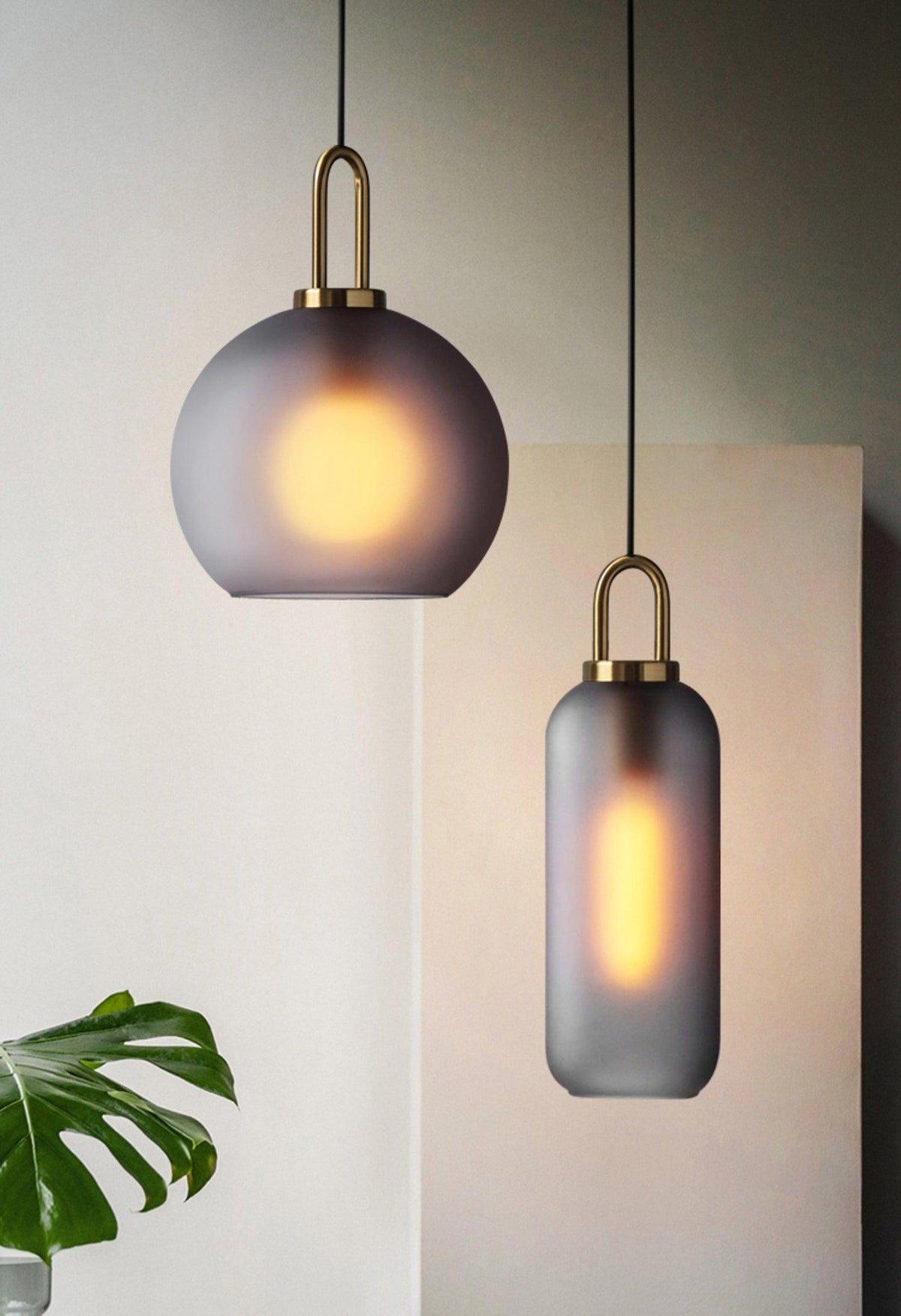 Sevelo Pendant Lamp Frosted Glass Swag Adjustable