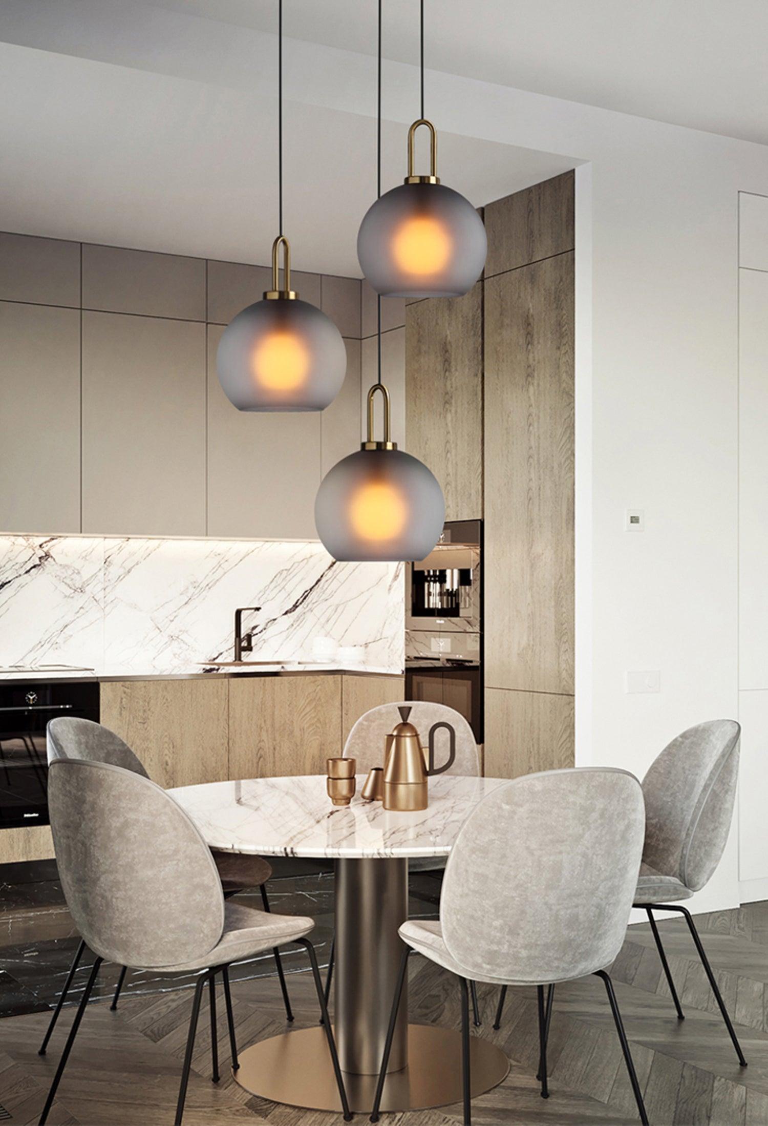 Sevelo Pendant Lamp Frosted Glass Swag Adjustable