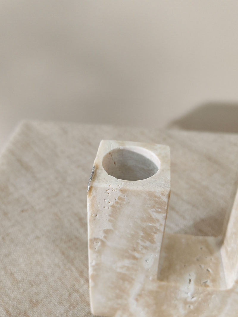 Horze  Modern Yellow Travertine Candle Holder