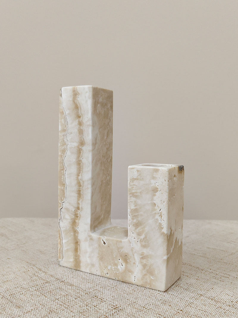 Horze  Modern Yellow Travertine Candle Holder