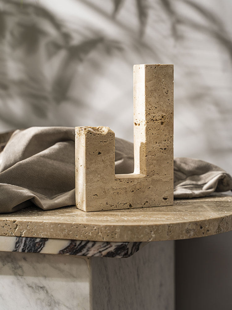 Horze  Modern Yellow Travertine Candle Holder