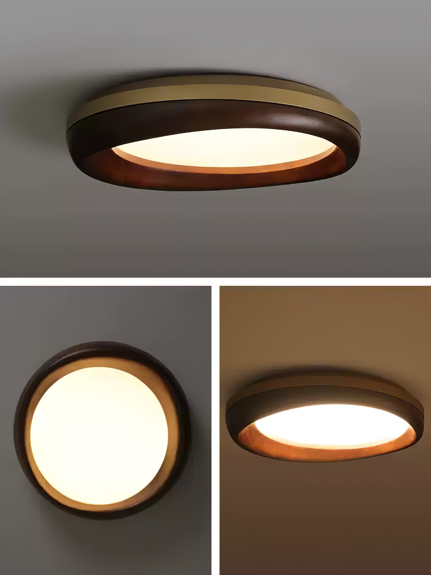 Eurtheara Organic Wood Glass Ceiling Light