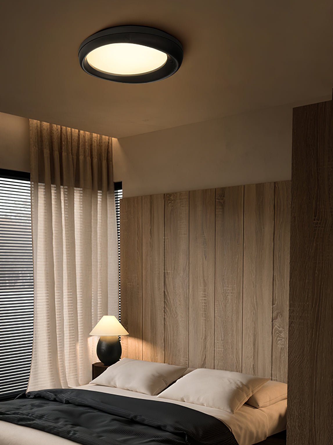 Eurtheara Organic Wood Glass Ceiling Light