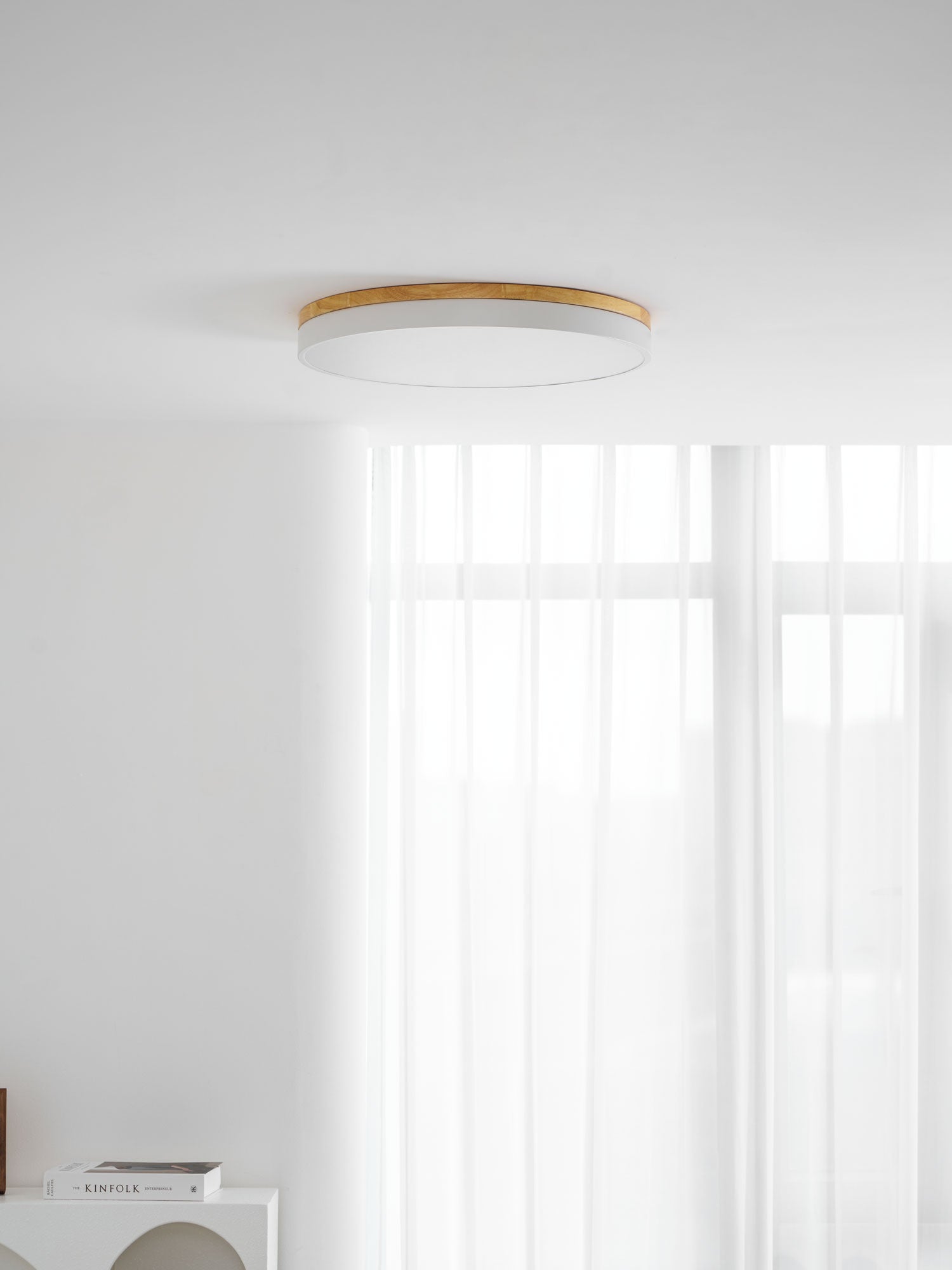 Clairshire Circular Wood Flush Mount Ceiling Light