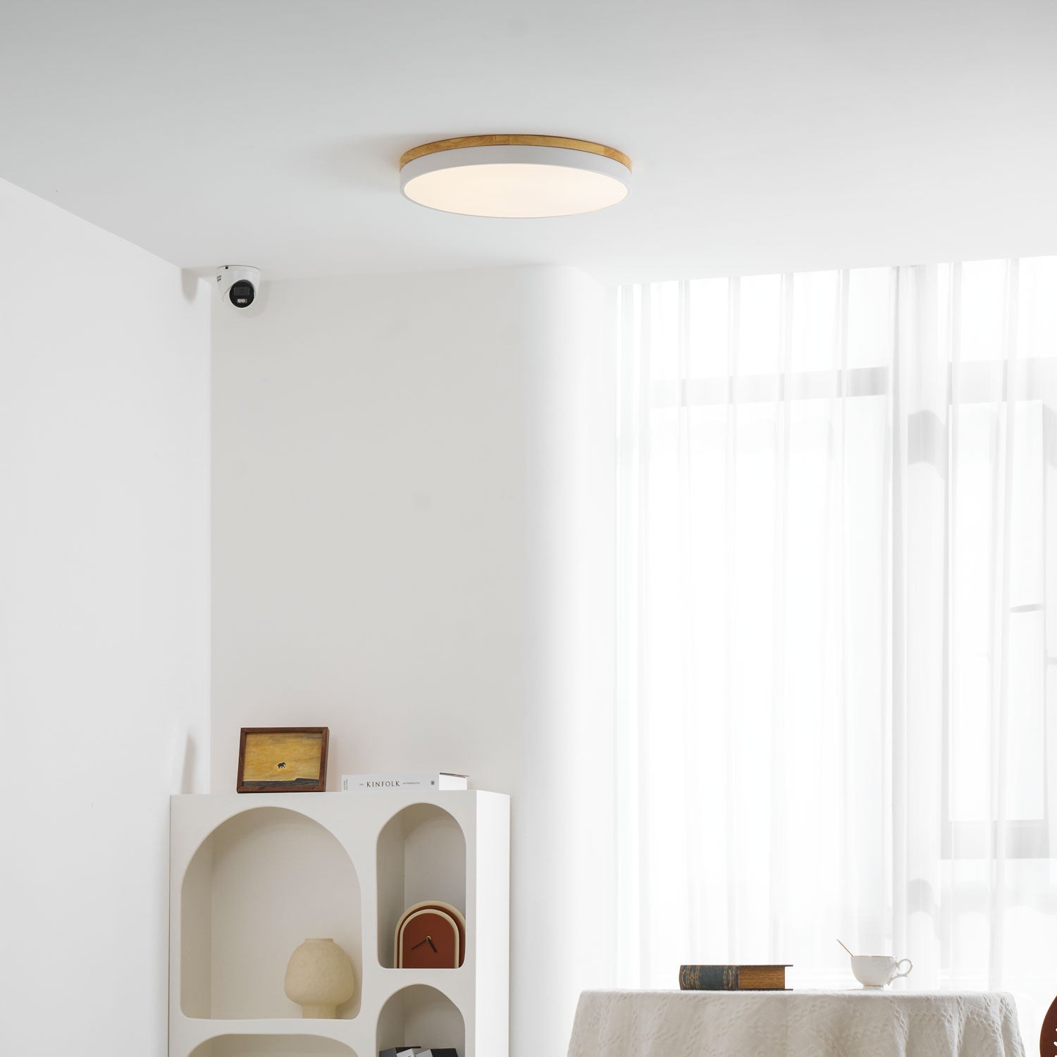 Clairshire Circular Wood Flush Mount Ceiling Light