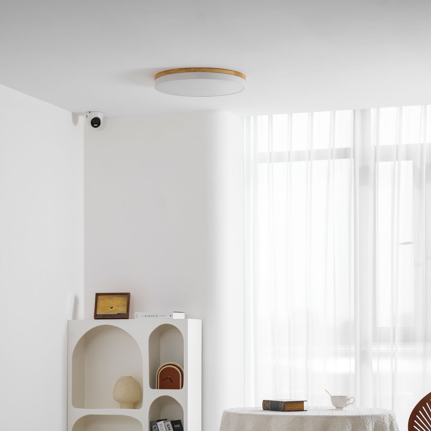 Clairshire Circular Wood Flush Mount Ceiling Light