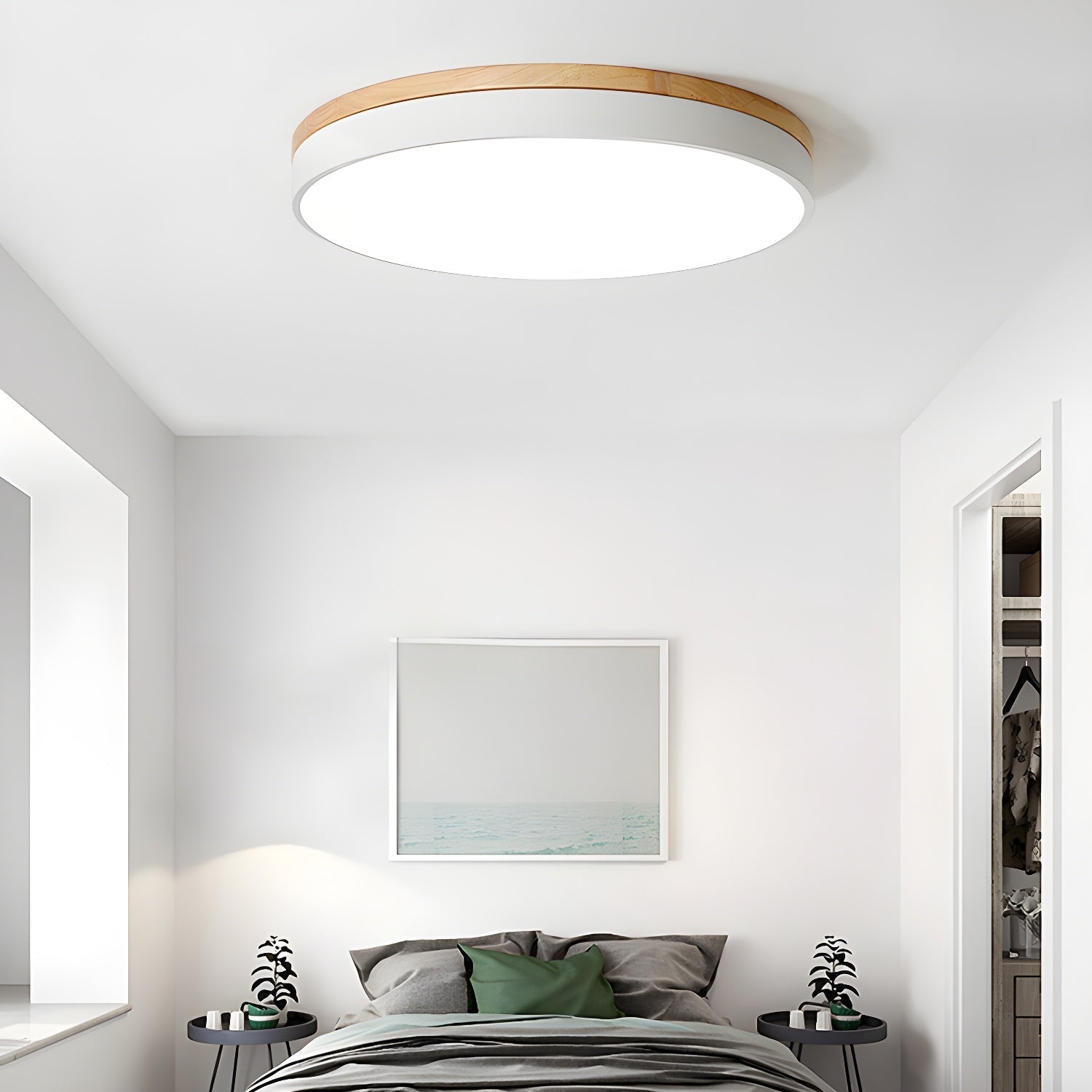 Clairshire Circular Wood Flush Mount Ceiling Light