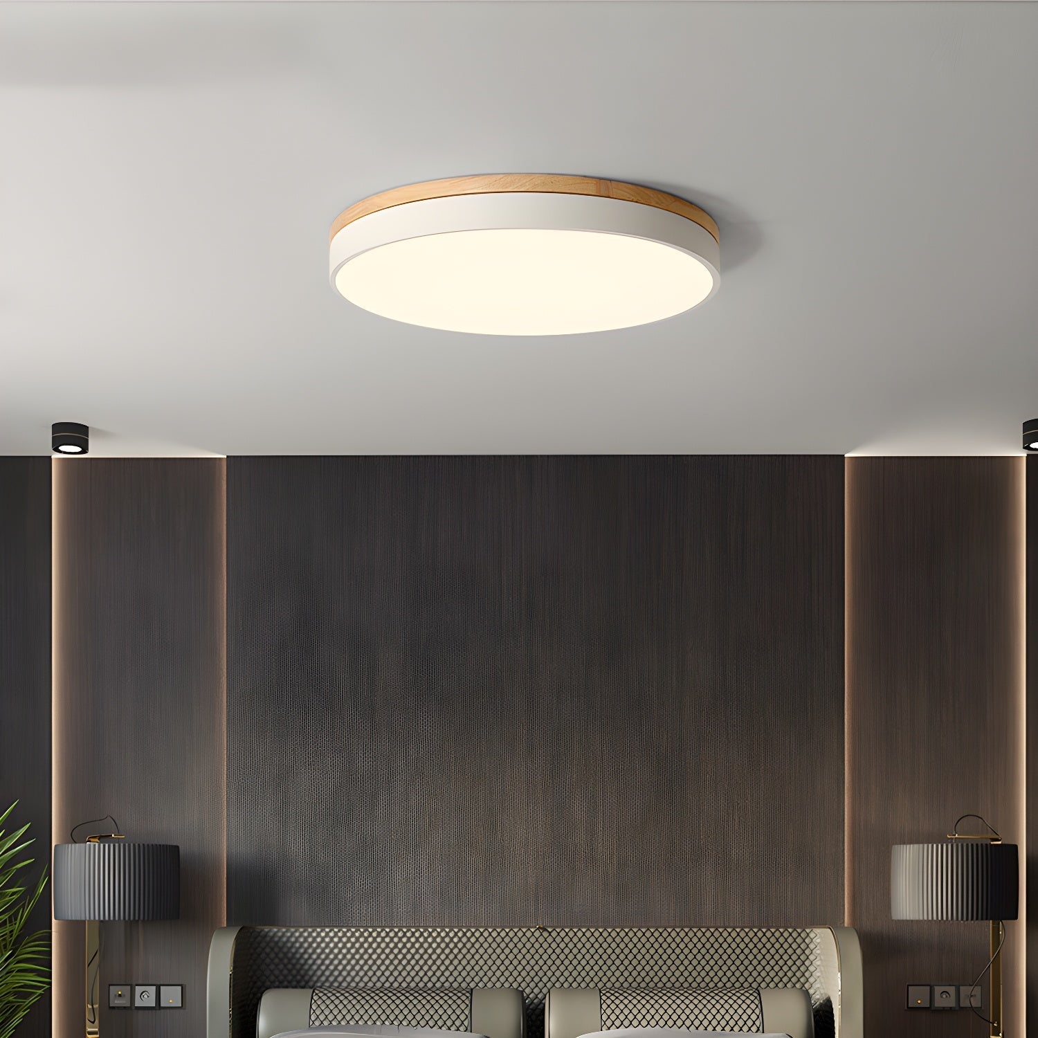 Clairshire Circular Wood Flush Mount Ceiling Light